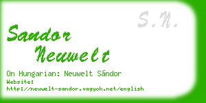 sandor neuwelt business card